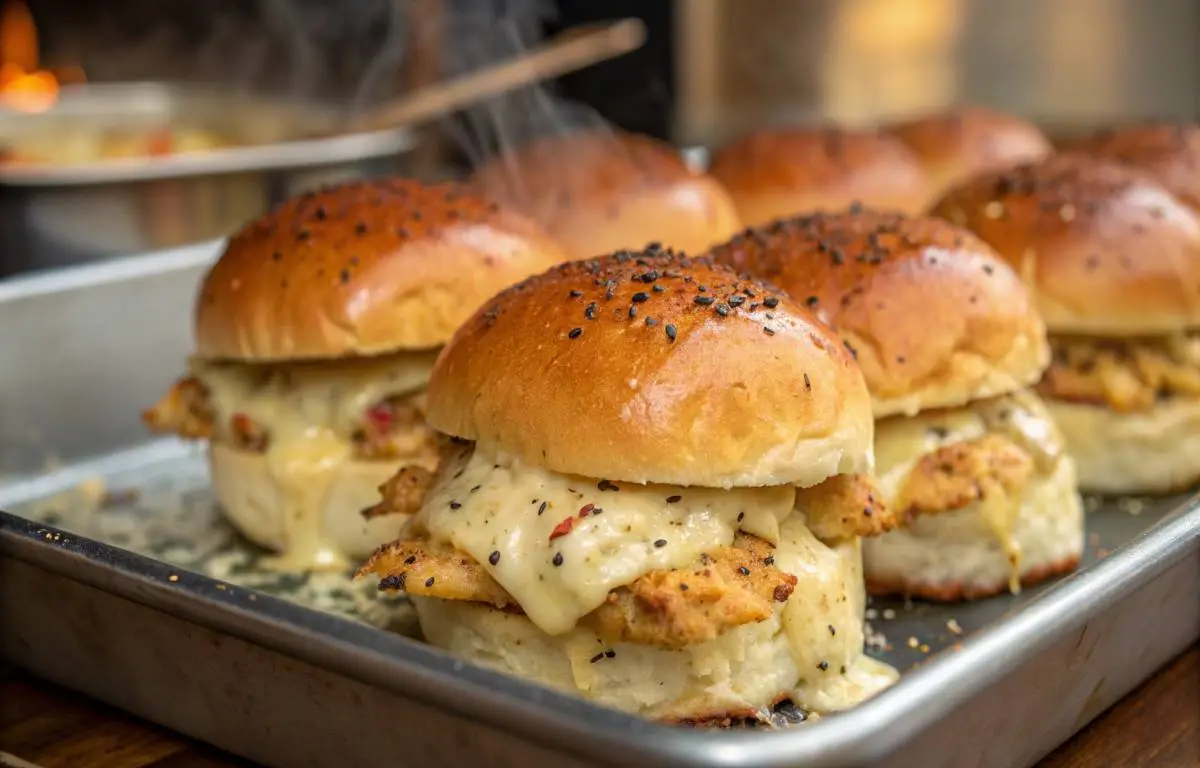 Juicy baked sliders from a chicken sliders recipe