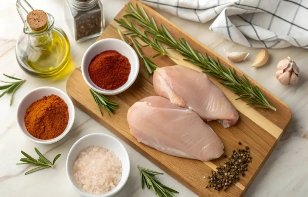 Ingredients for smoked chicken breast recipe