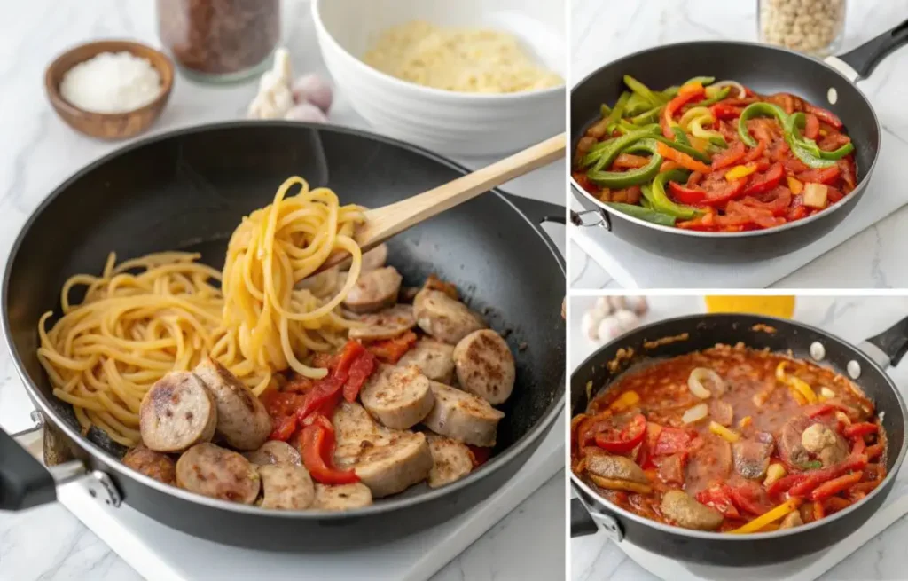 cooking cajun sausage pasta