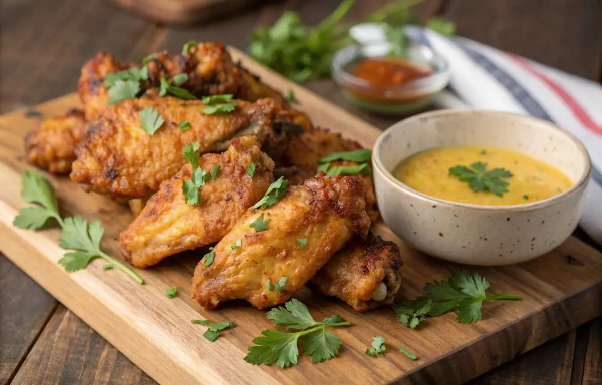 Cowboy Butter Chicken Wings served hot on a platter