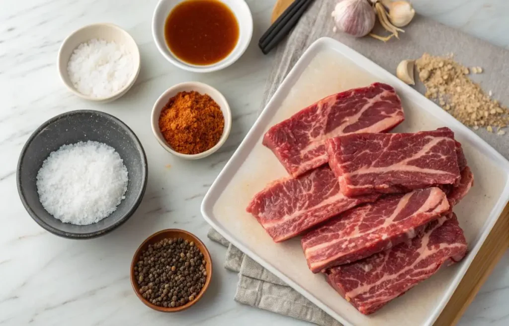 Fresh ingredients for Smoked Beef Short Ribs recipe