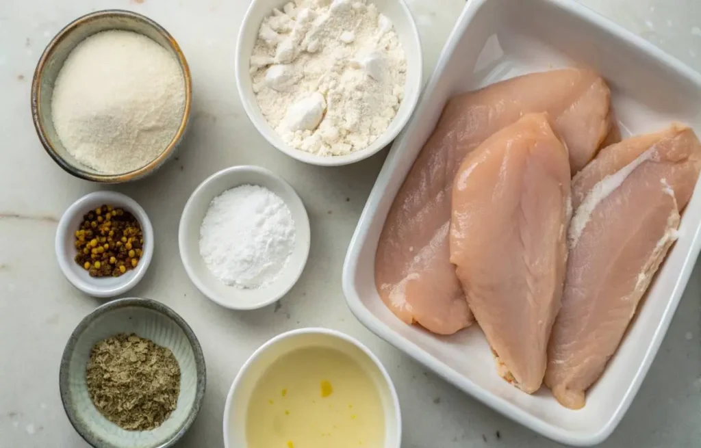 Ingredients for Crispy Fried Chicken Strips recipe