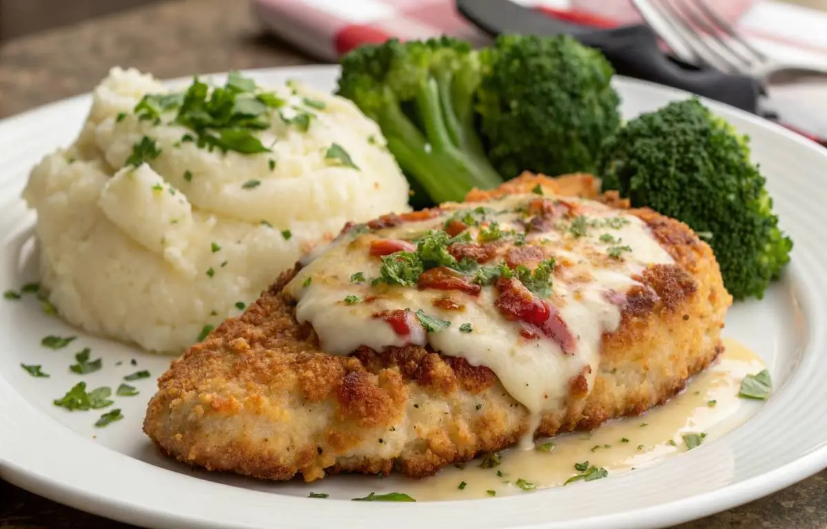 Longhorn Parmesan Crusted Chicken Recipe served on a plate