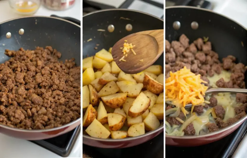 Step-by-step process of Hearty Classic Ground Beef and Potato Recipe